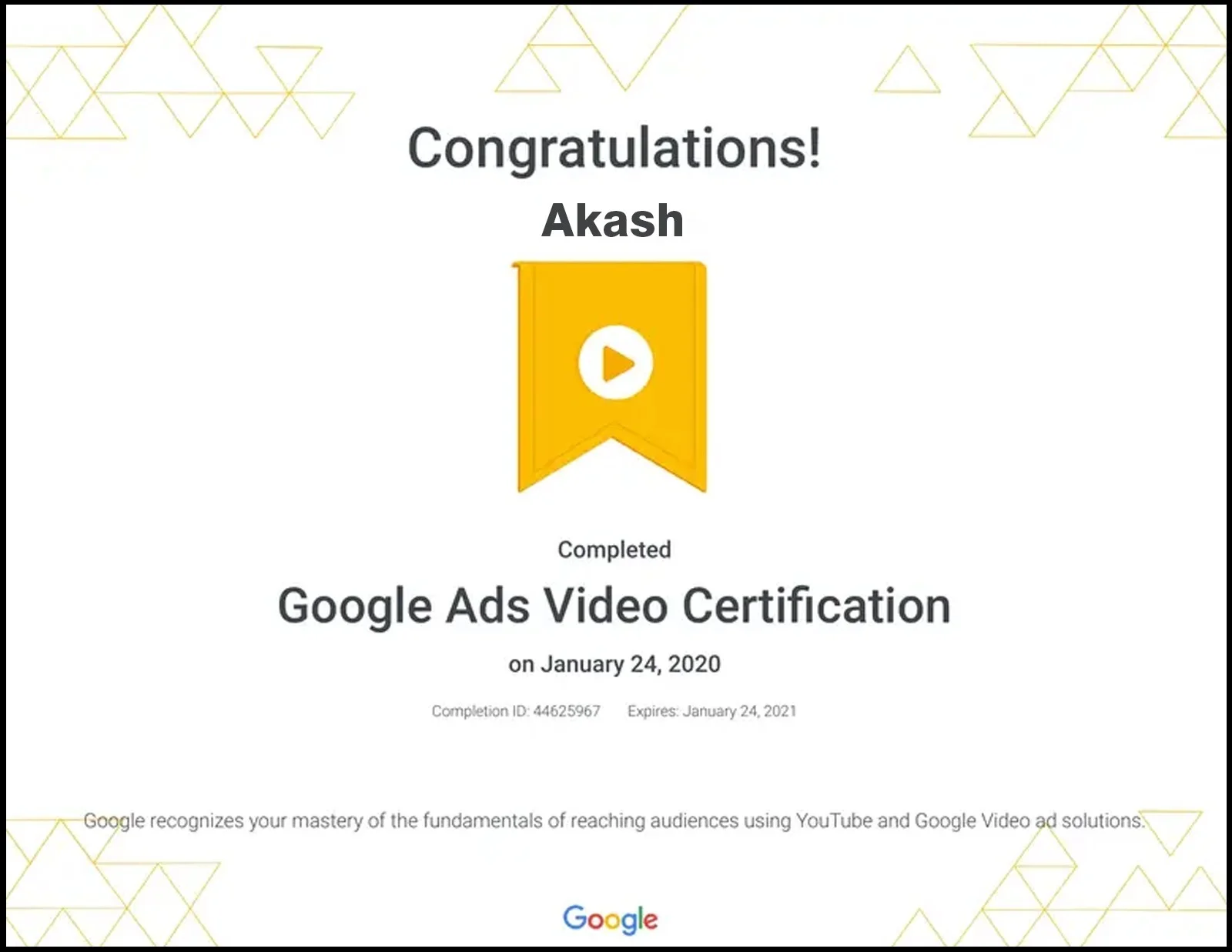 google ads certificate